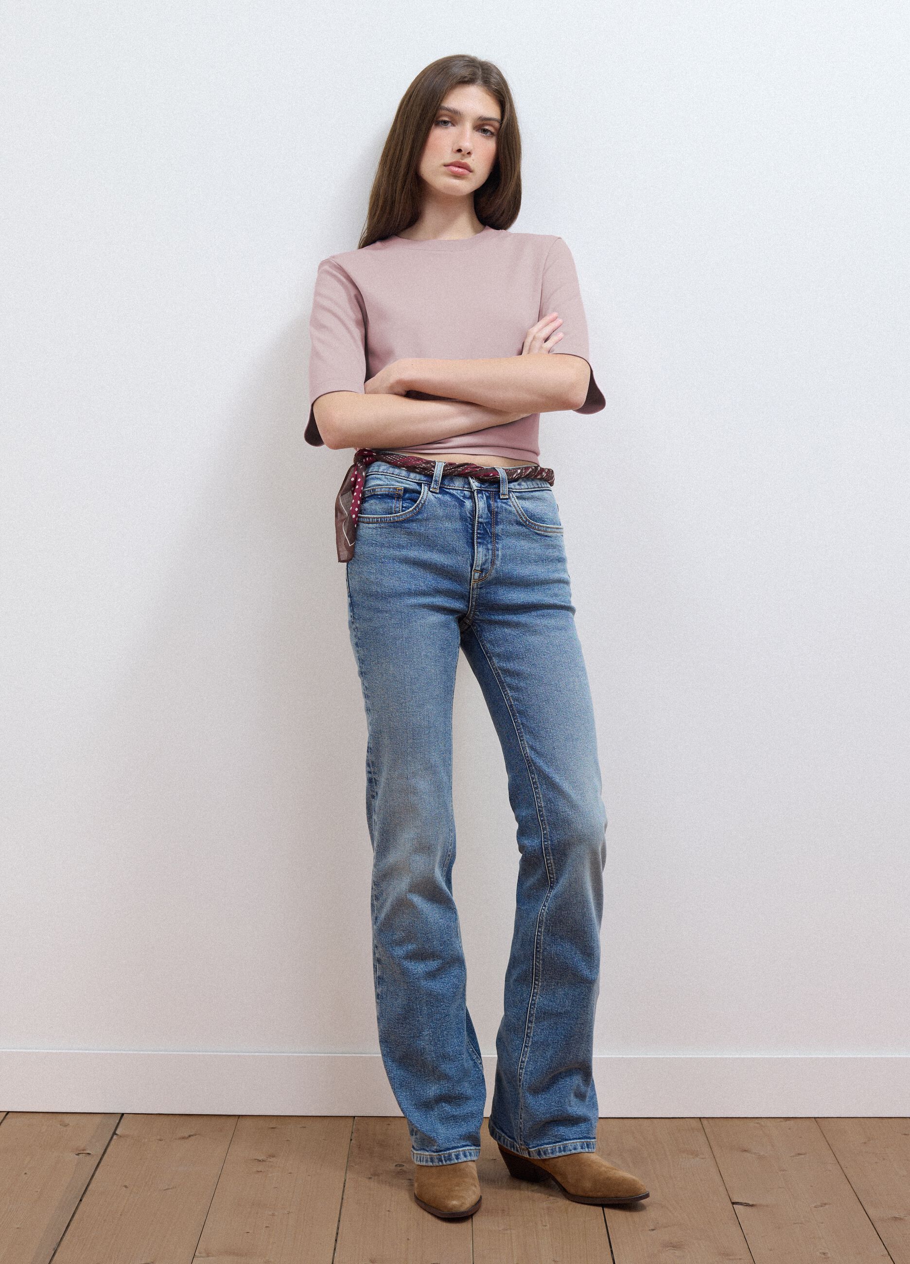 &Rho;&omicron;&zeta; T-shirt boxy fit &alpha;&pi;ό &mu;ί&gamma;&mu;&alpha; &beta;&alpha;&mu;&beta;&alpha;&kappa;&iota;&omicron;ύ &kappa;&alpha;&iota; &beta;&iota;&sigma;&kappa;ό&zeta;&eta;&sigmaf;
