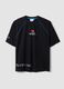 T-shirt preta PlayStation com log&oacute;tipo e debruns em contraste_4