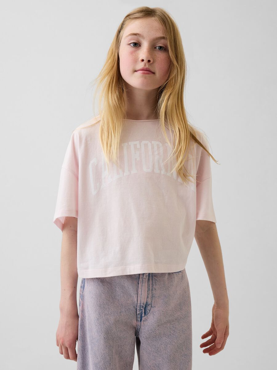 Kurzarm-T-Shirt aus reiner Baumwolle_0