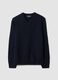 Camisola azul-marinho com decote em V, regular fit_0