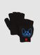 Schwarze, wandelbare Handschuhe mit Videogame-Print_0