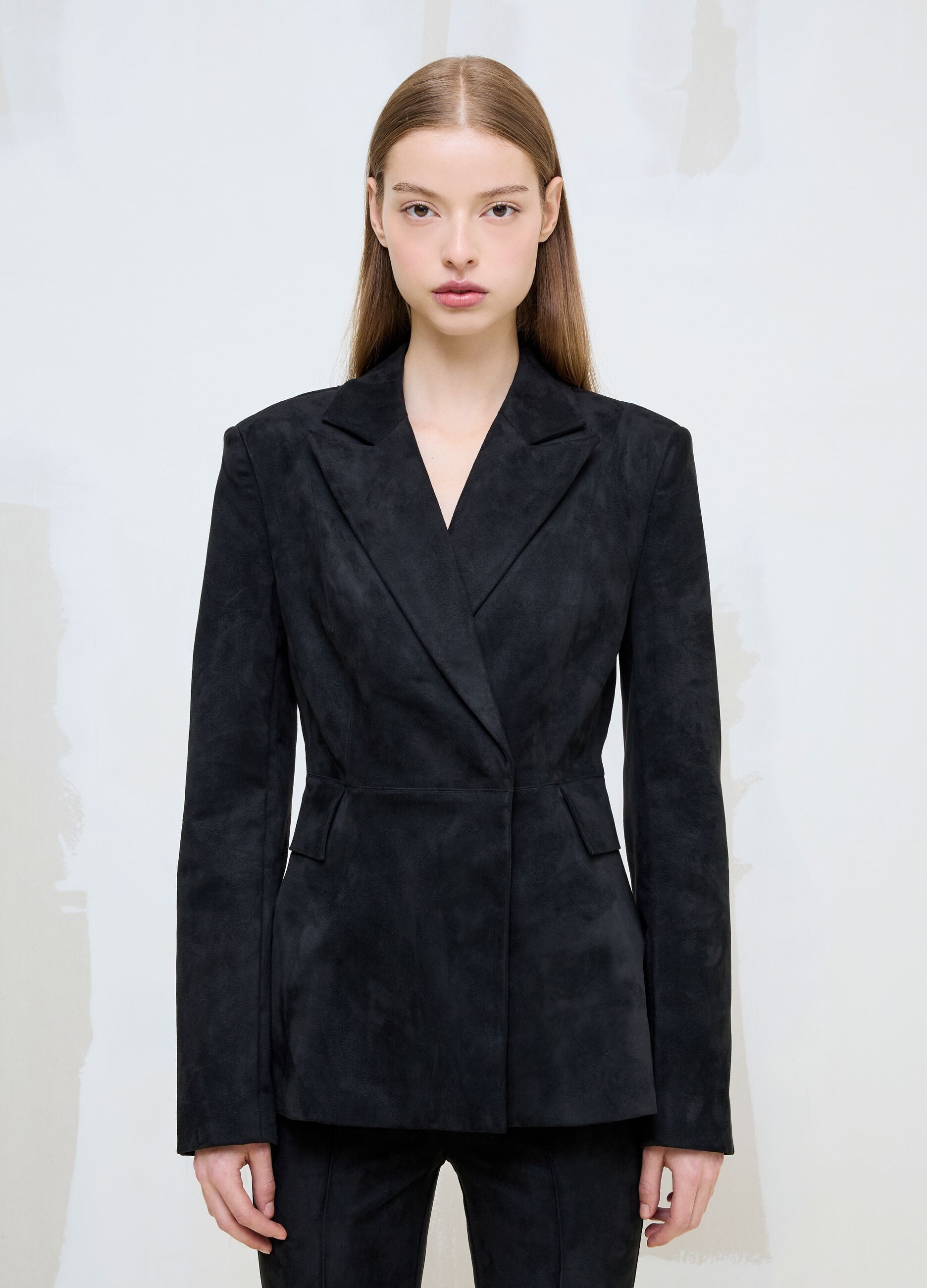Black Faux Suede Blazer