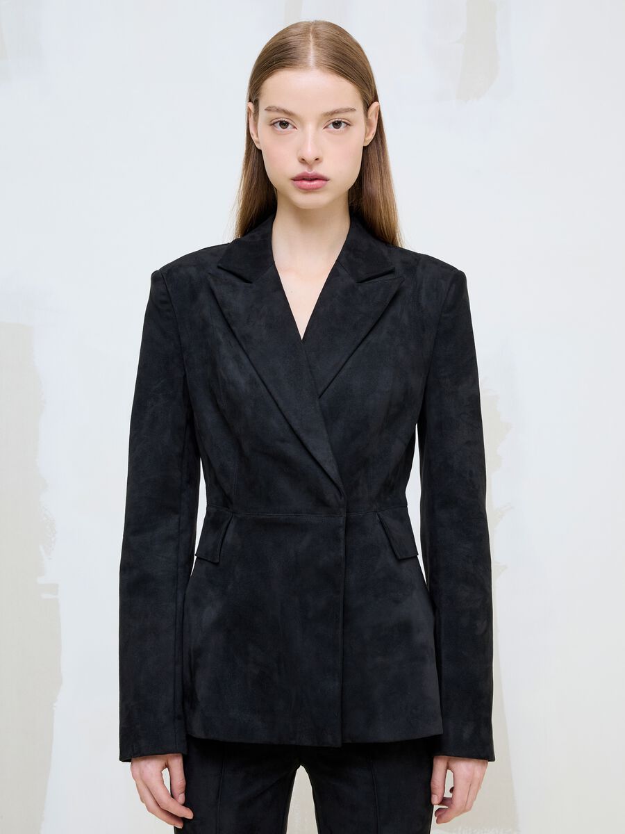 Blazer en su&eacute;dine noir_5