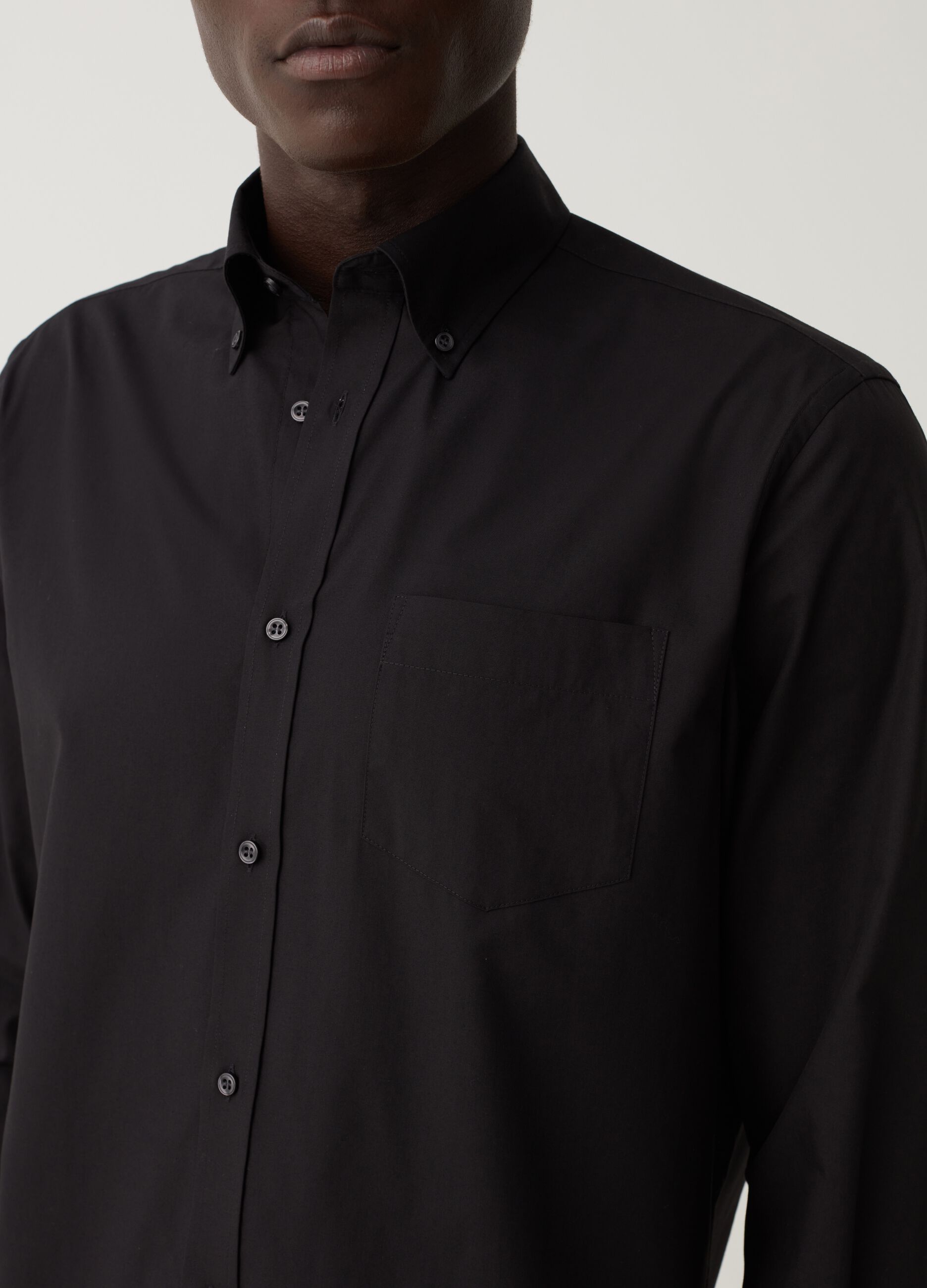 Regular-fit shirt with button-down collar