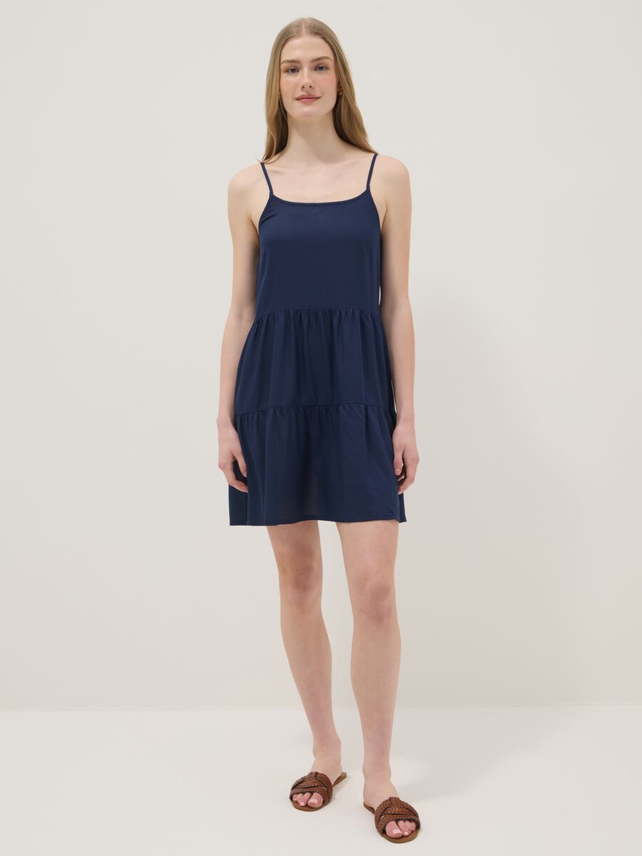 Blue dress in pure viscose_1
