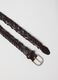 Regular fit braided brown genuine leather belt_1