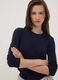 T-shirt blu girocollo in viscosa e lana elasticizzata regular fit_0