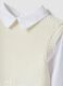 Maglia bianca in misto cotone con camicia over fit per bambina_2