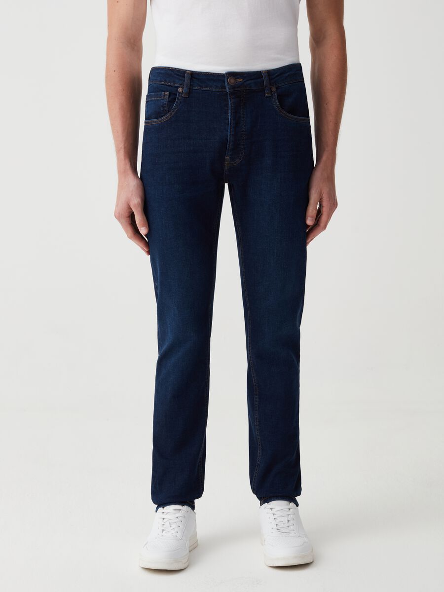 Slim-fit stretch jeans with five pockets_1