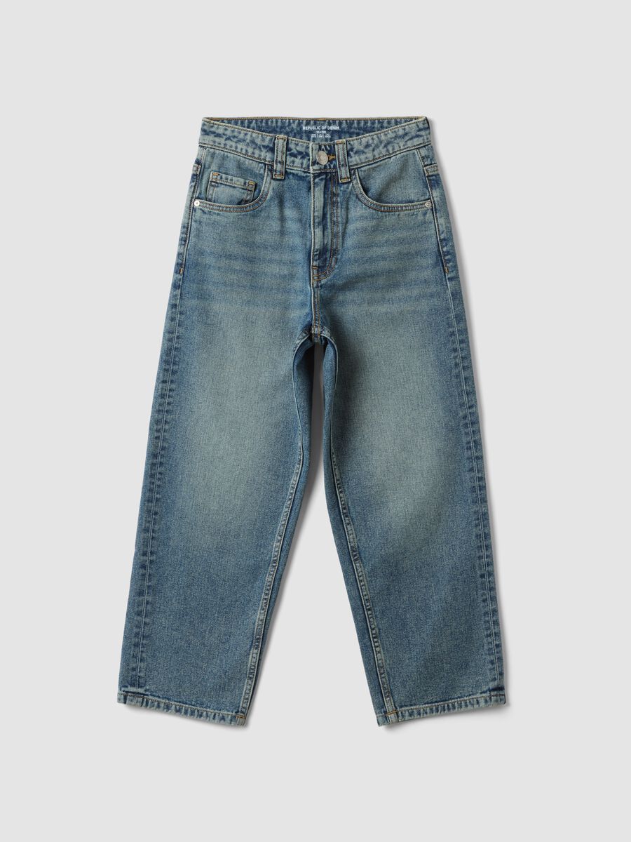 100% cotton denim jeans with elasticated waist, skater fit for boys_3