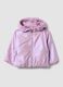 Casaco acolchoado roxo com capuz e fecho de correr, regular fit para menina beb&eacute;_0