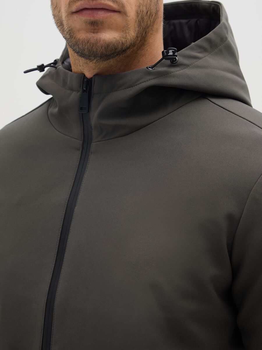 Regular fit green stretch fabric jacket_3