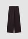 Brown flared formal trousers in stretch viscose_0