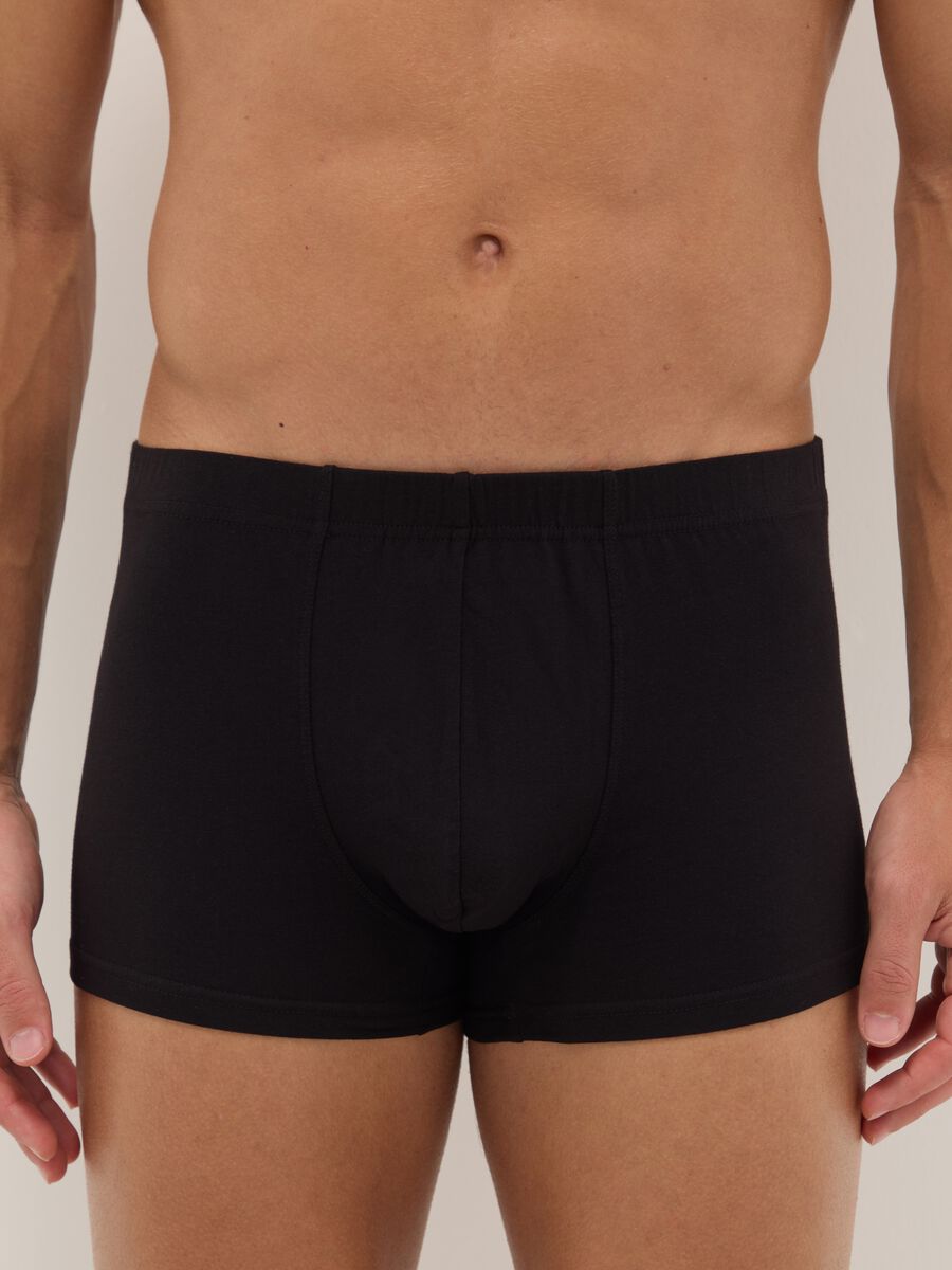 Multipack of black stretch cotton boxers with regular fit_1