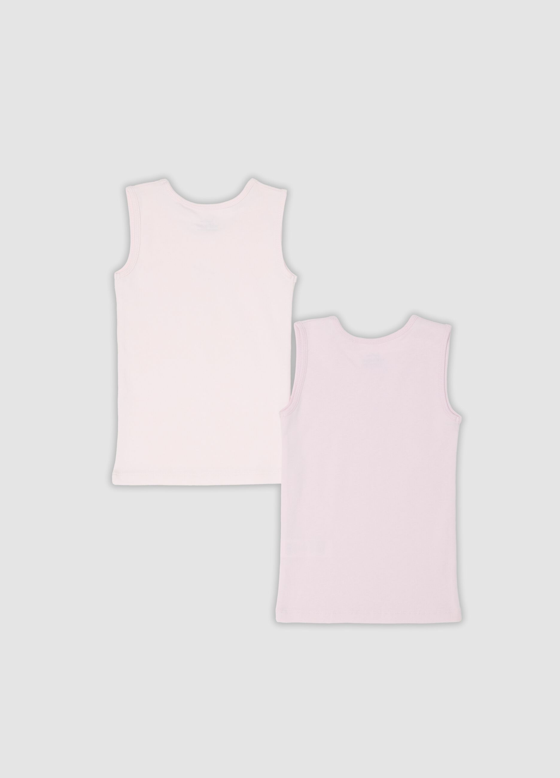 2-pack of pink organic cotton vests for baby girls and toddlers