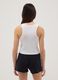 Tank top bianco in cotone elasticizzato con stampa Miami Heat fitted per ragazza_1