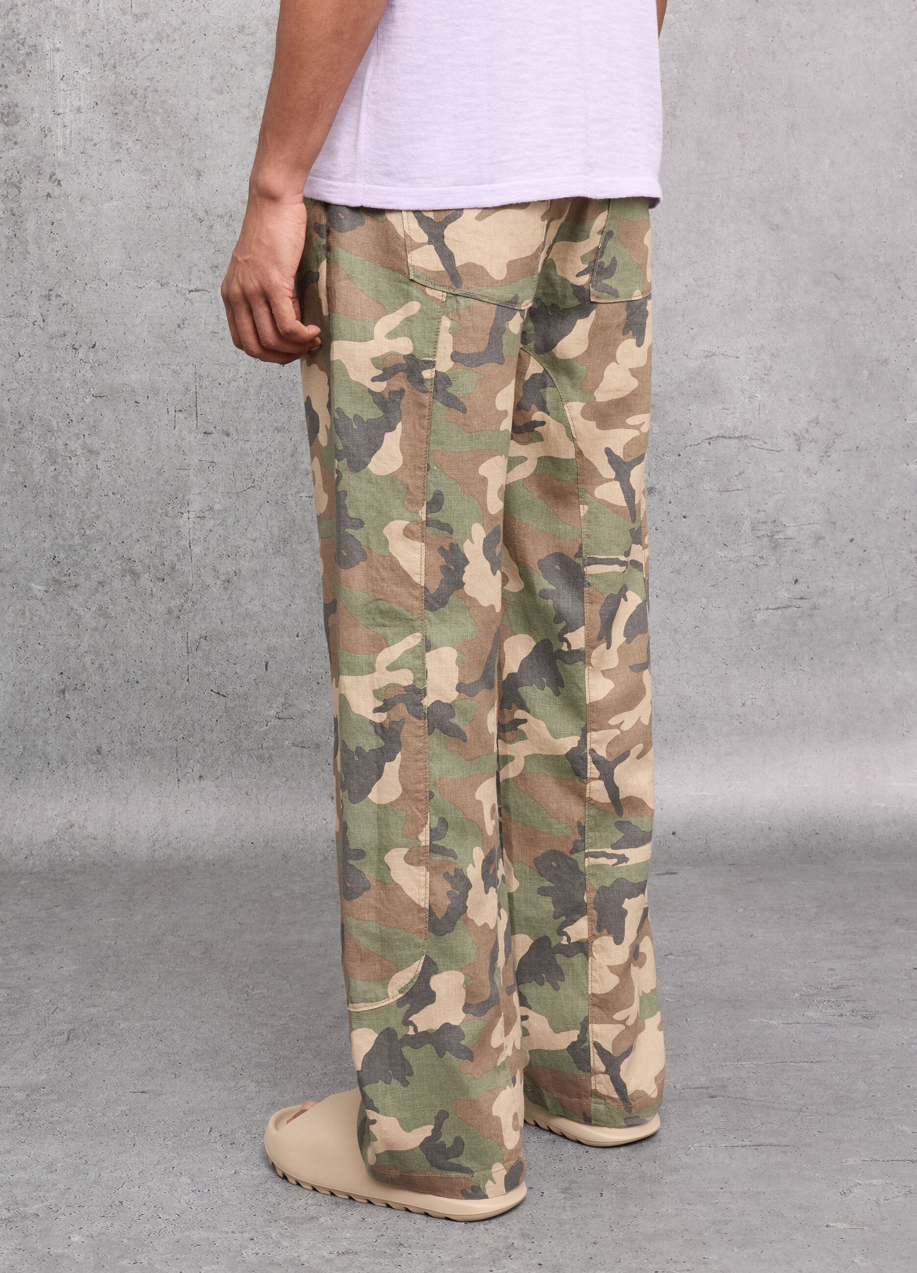 Camo &pi;&alpha;&nu;&tau;&epsilon;&lambda;ό&nu;&iota; wide leg &alpha;&pi;ό 100% &lambda;&iota;&nu;ό