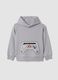 Sweatshirt cinzenta em mistura de algod&atilde;o com capuz e gola redonda_0