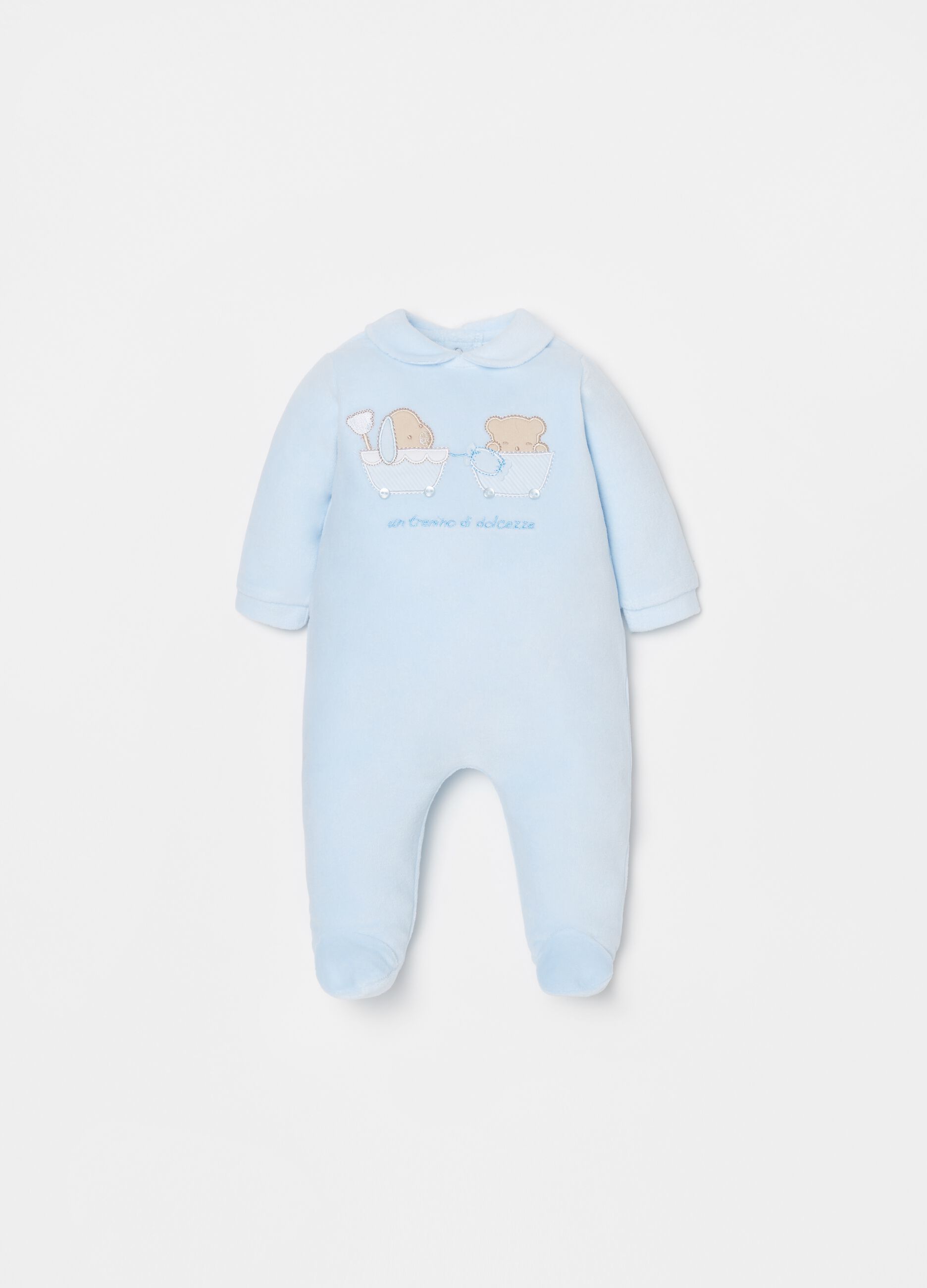 Onesie with long sleeves and embroidery