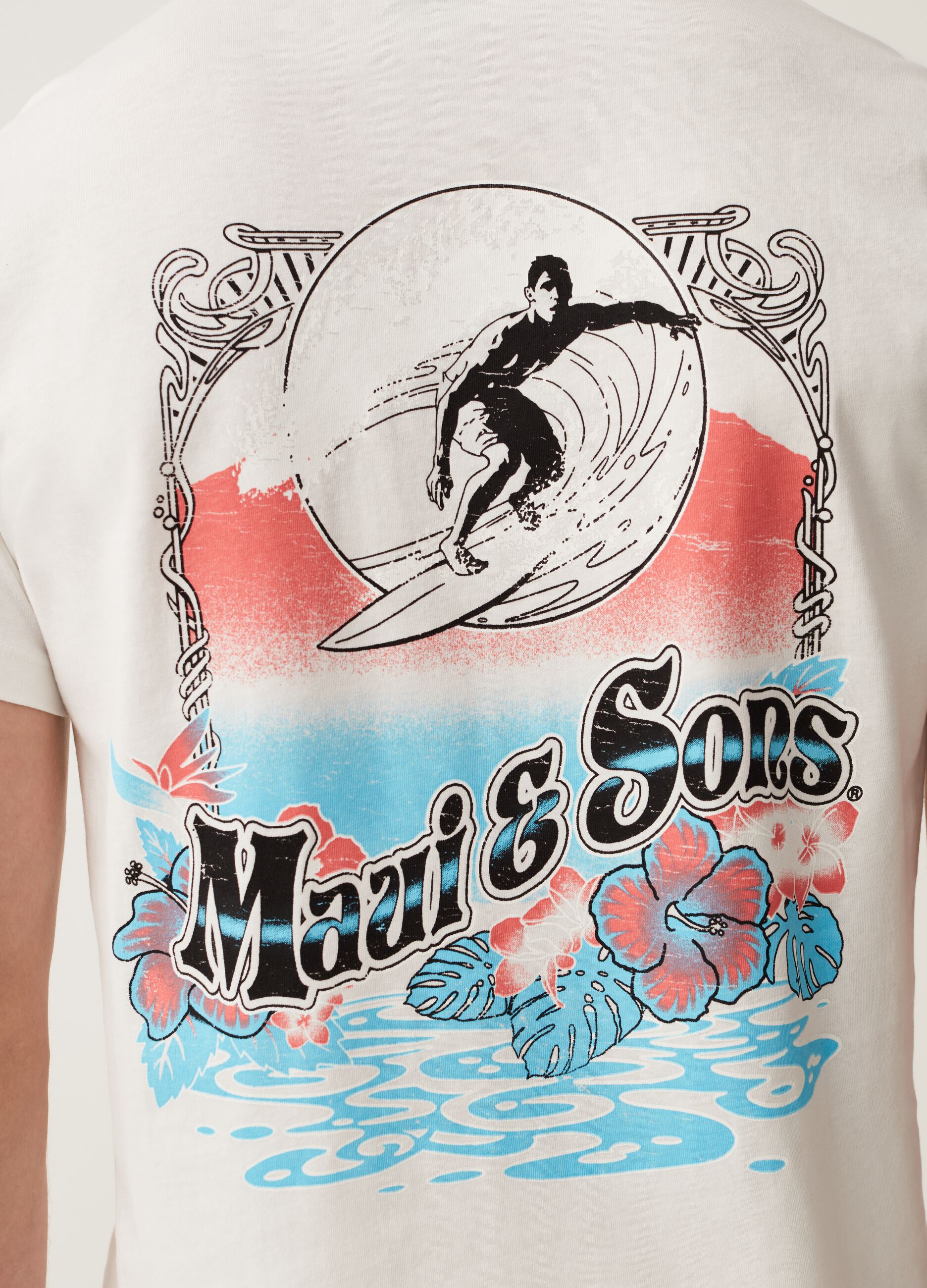 T-shirt in cotone stampa Maui and Sons