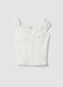 White organic cotton blouse with short sleeves_4