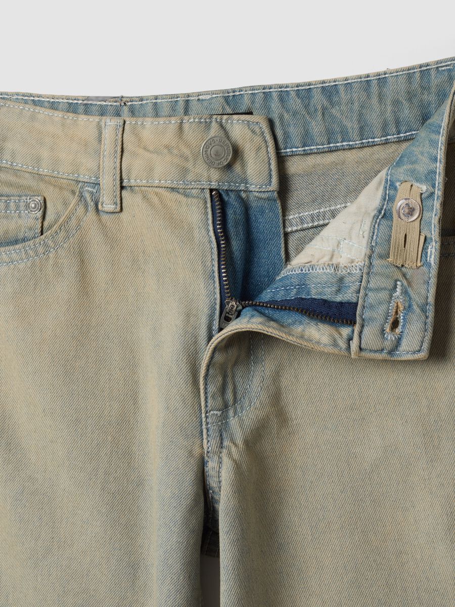 Girls&rsquo; grey wide-leg pure cotton jeans_2