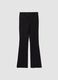 Black flared trousers in stretch viscose_4