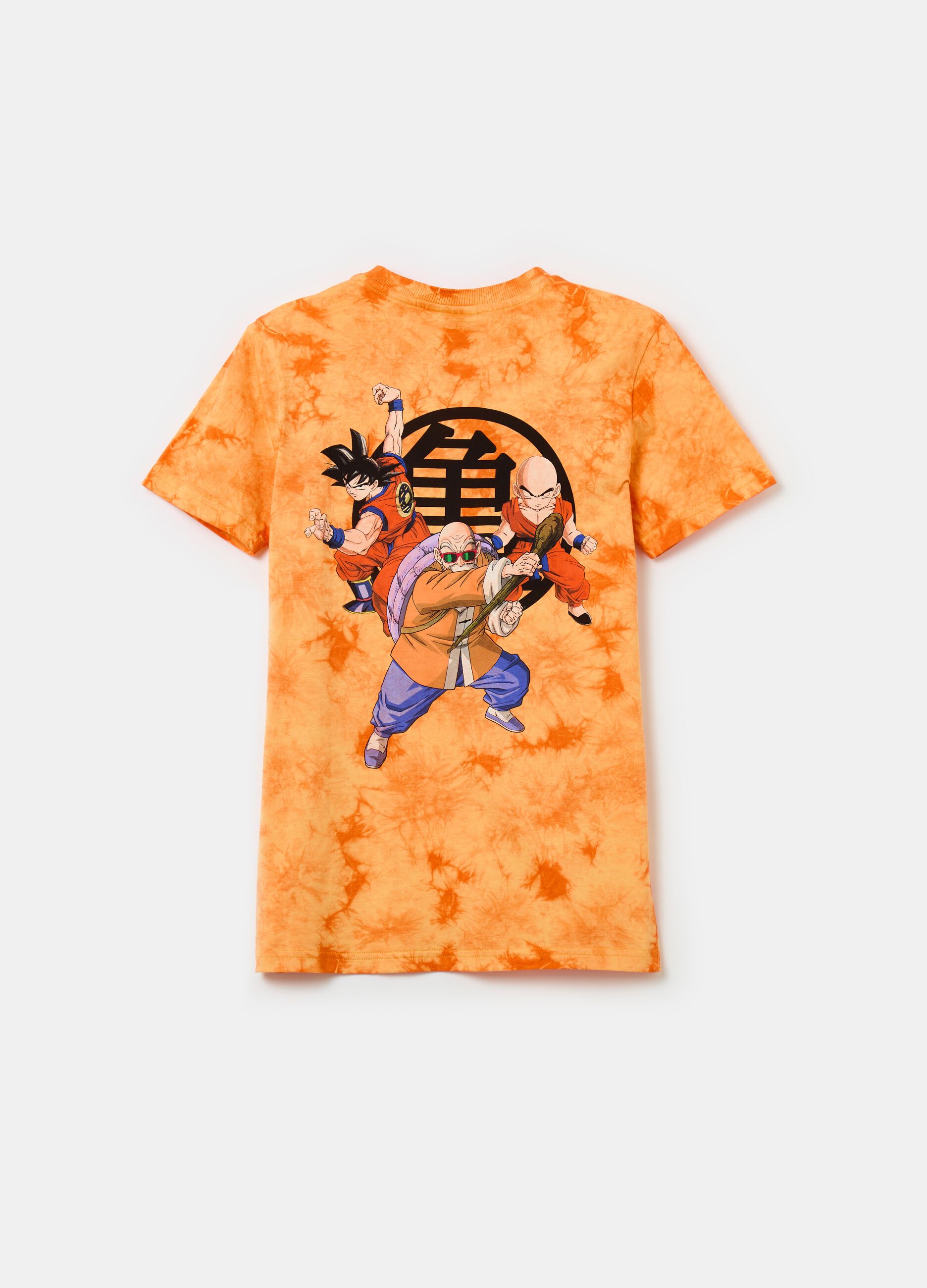 Tie-dye T-shirt with Dragon Ball Z print