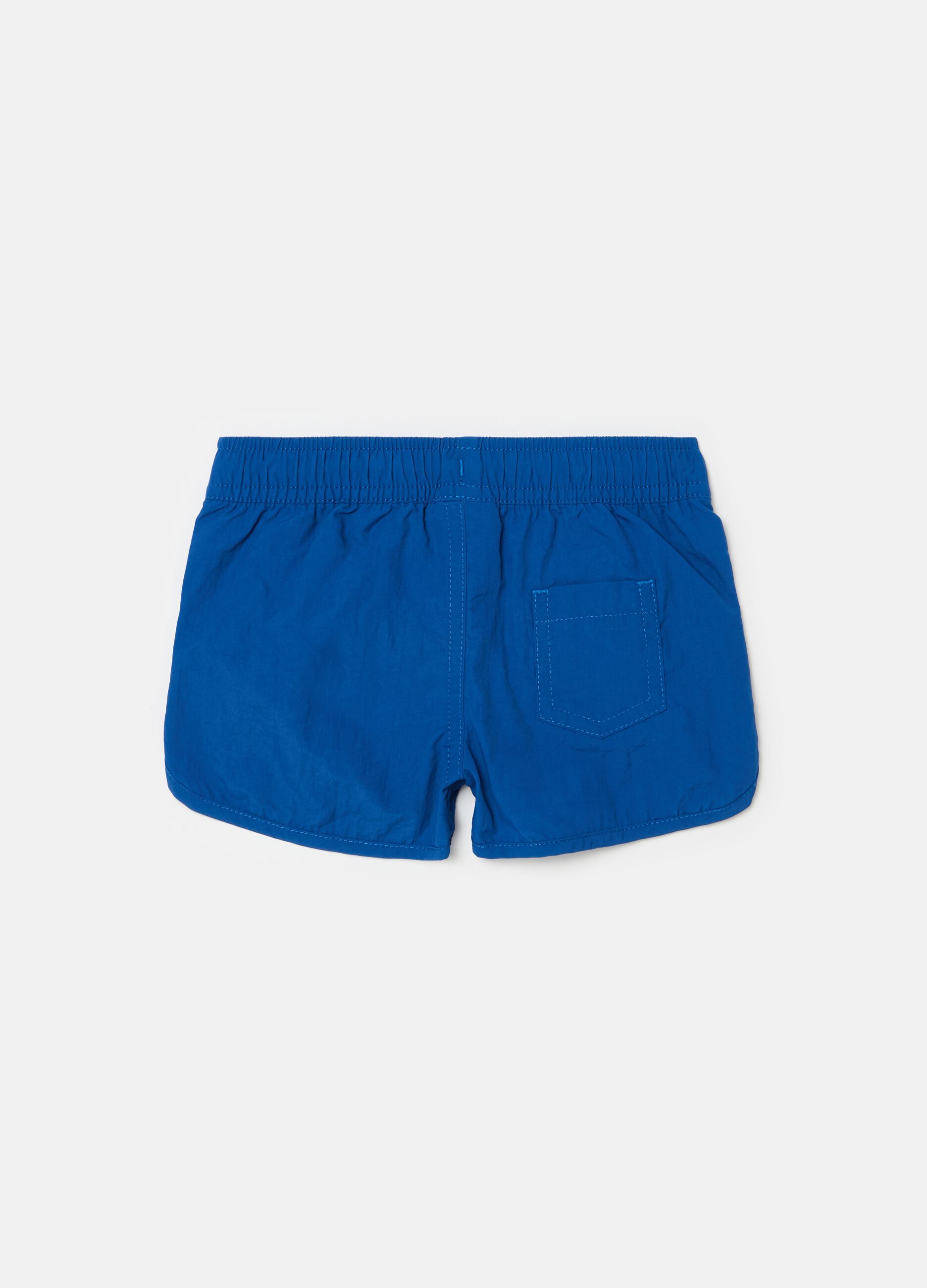 Swimming trunks with drawstring and seagull print