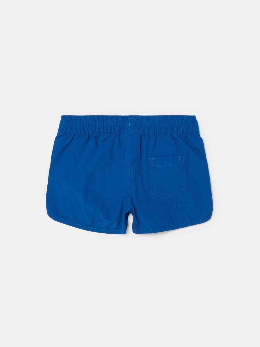 Swimming trunks with drawstring and seagull print_1