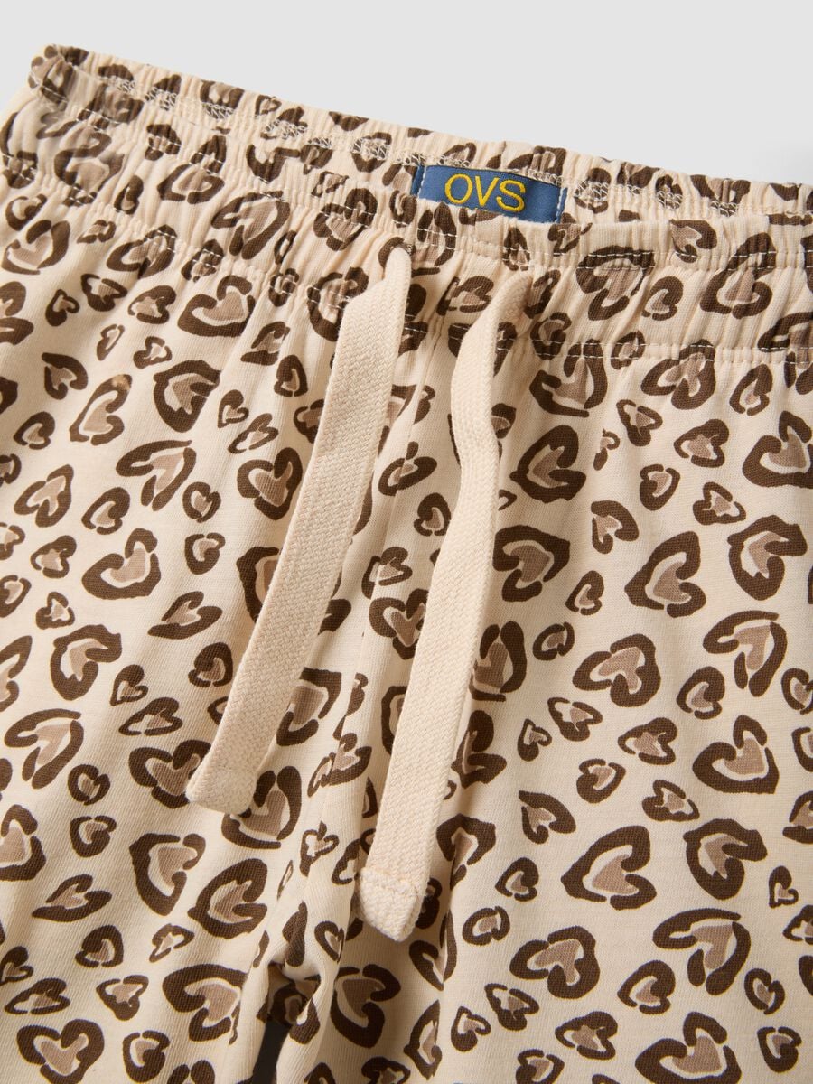Multicolour heart-print pure organic cotton shorts for girls, regular fit_3
