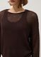 Brown regular fit viscose blend sweater with knit design_3