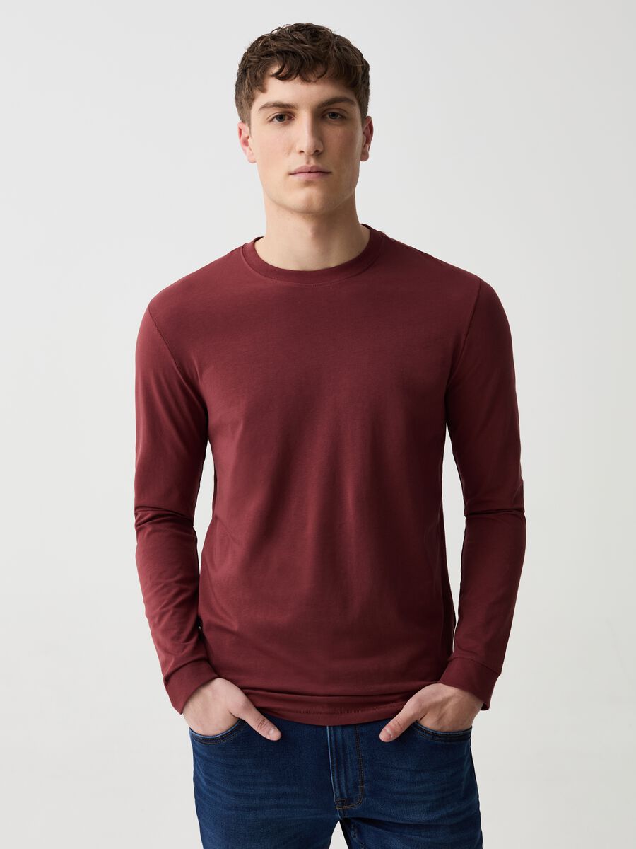 Long-sleeved T-shirt with round neck_1
