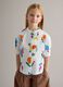 Camisa multicolor de algod&atilde;o puro regular fit para menina com flores_0