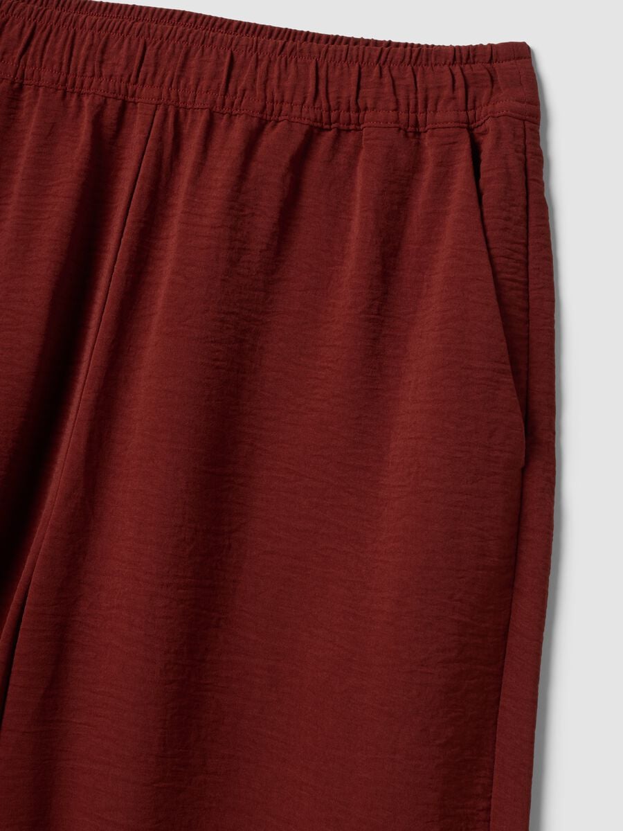 Red wide-leg trousers with elasticated waistband_6