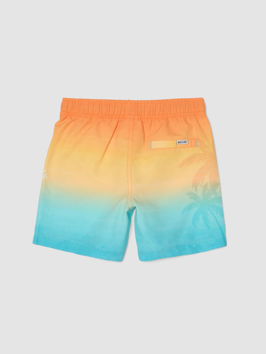 Boys&rsquo; multicolour ombr&eacute; swim shorts with tropical print_1