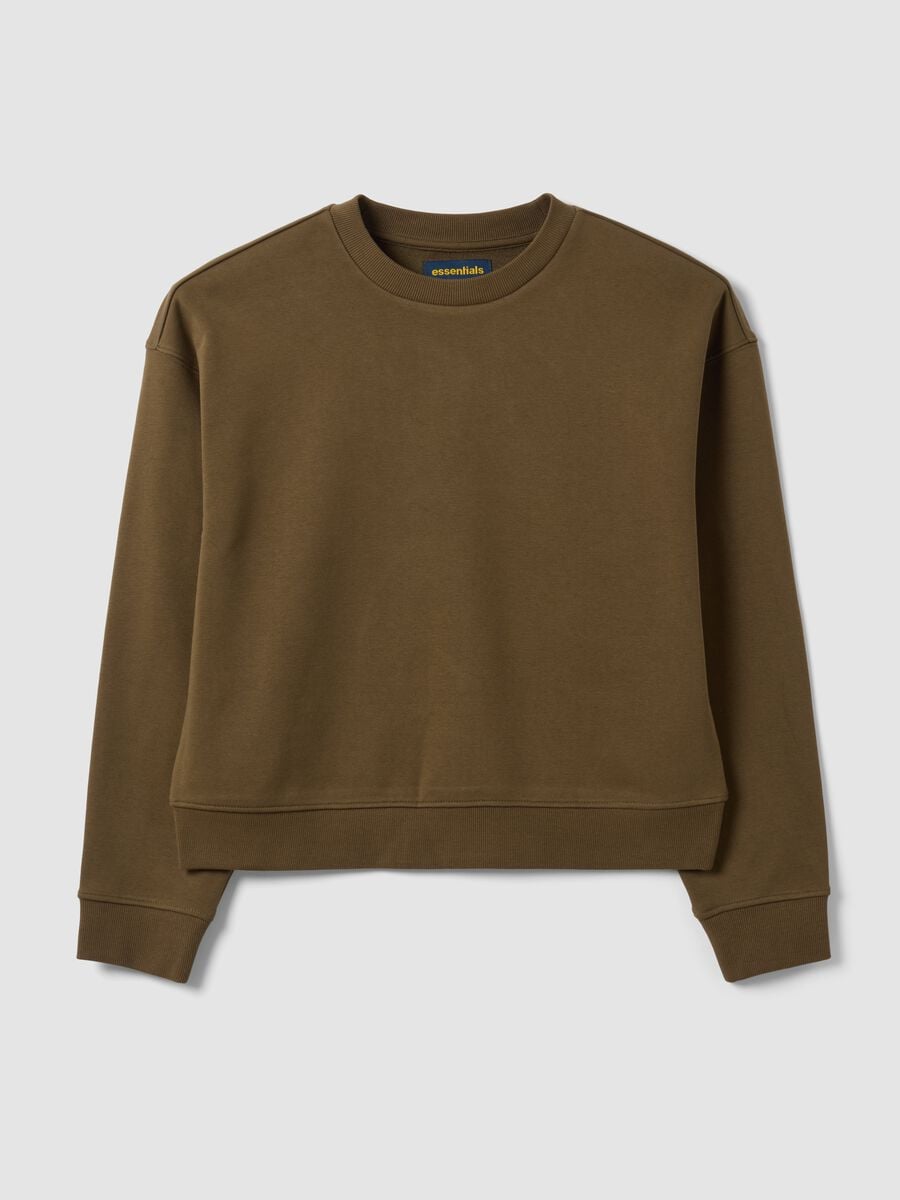 Felpa verde in misto cotone a girocollo regular fit_0