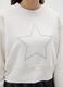 White Girls' Sweatshirt in Pure Cotton Regular Fit with Embroidered Star_2