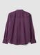Camicia viola in puro cotone a righe con collo alla coreana regular fit_2