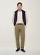 Pantaloni beige in twill di cotone elasticizzato carrot fit_0