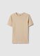 Beige pure cotton regular fit T-shirt_4