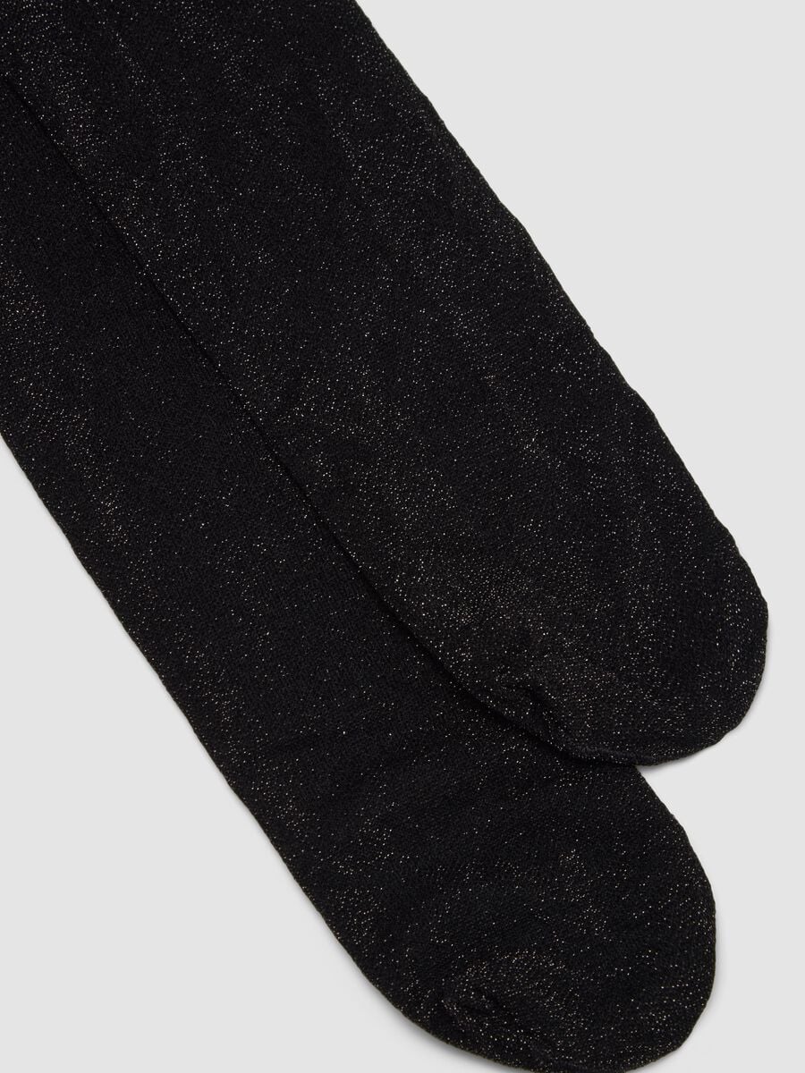 Black stretch tights with Lurex yarn_1