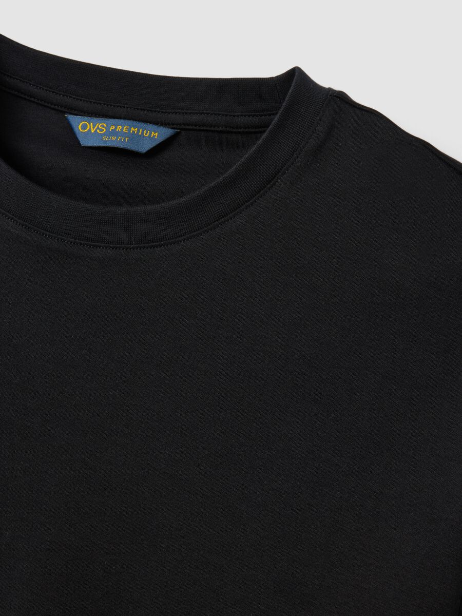 Blue short-sleeve pure cotton T-shirt_5