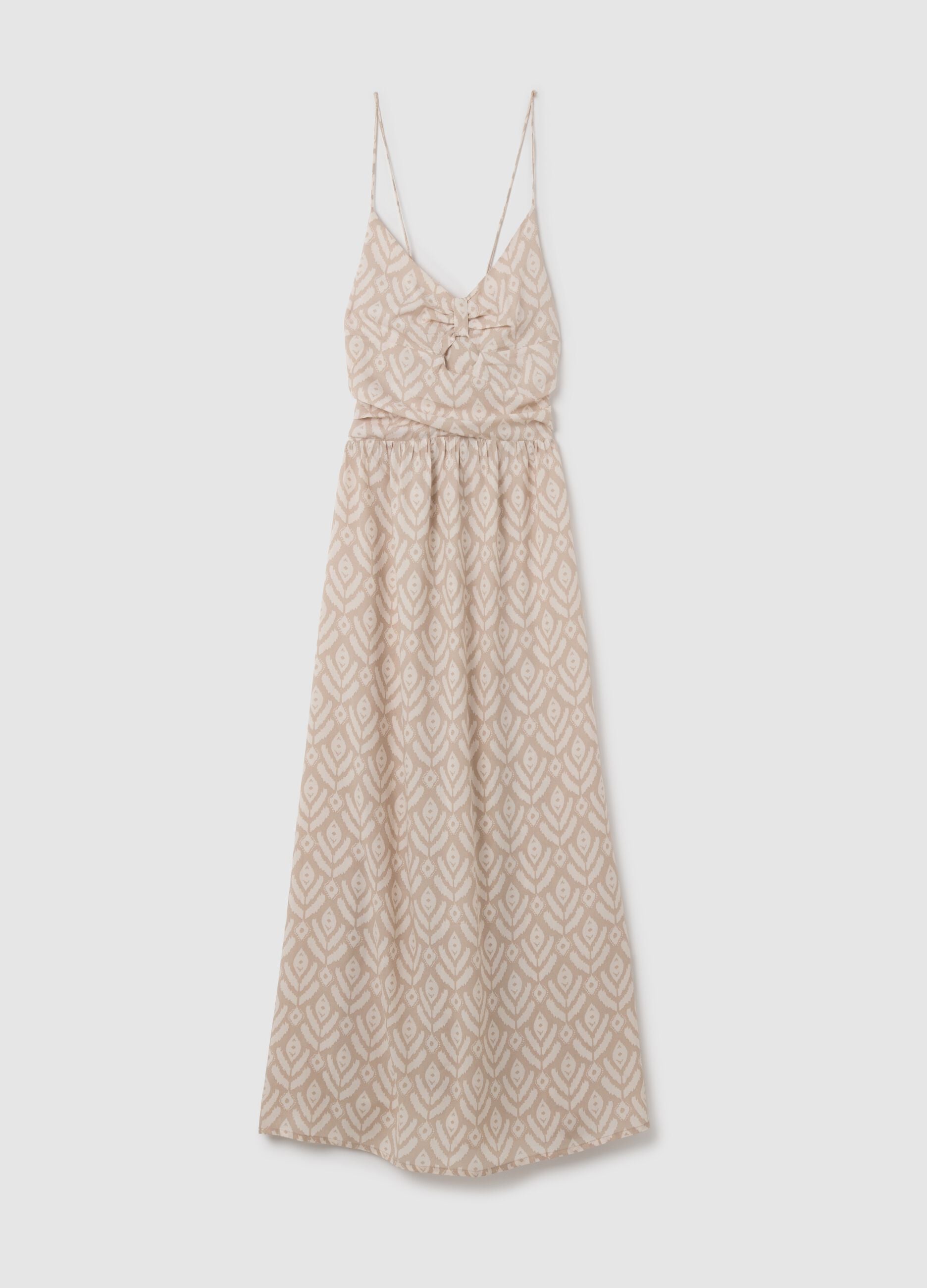 Women's long dress in pure multicolour viscose slim fit