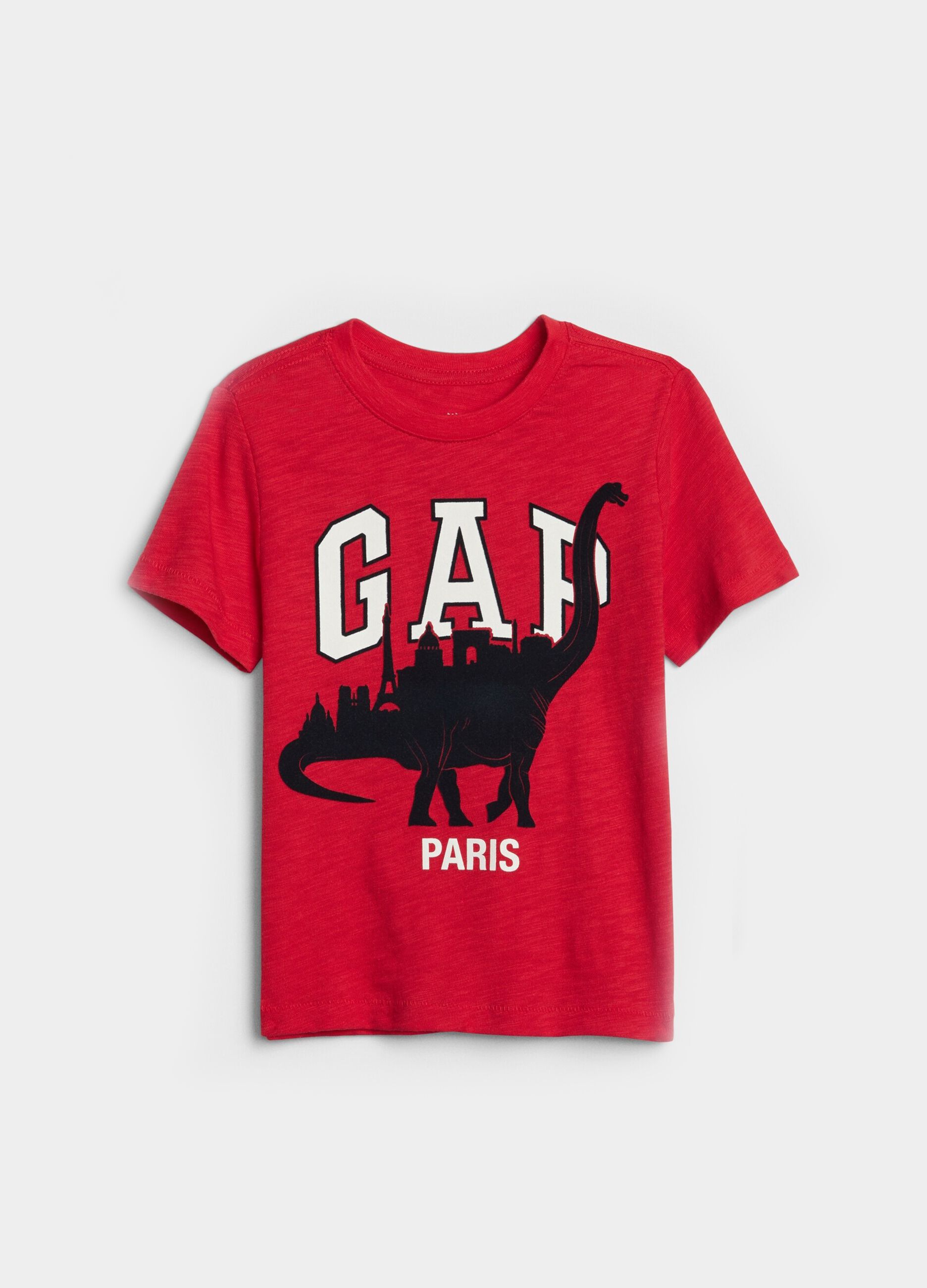 T-shirt slub con stampa dinosauro