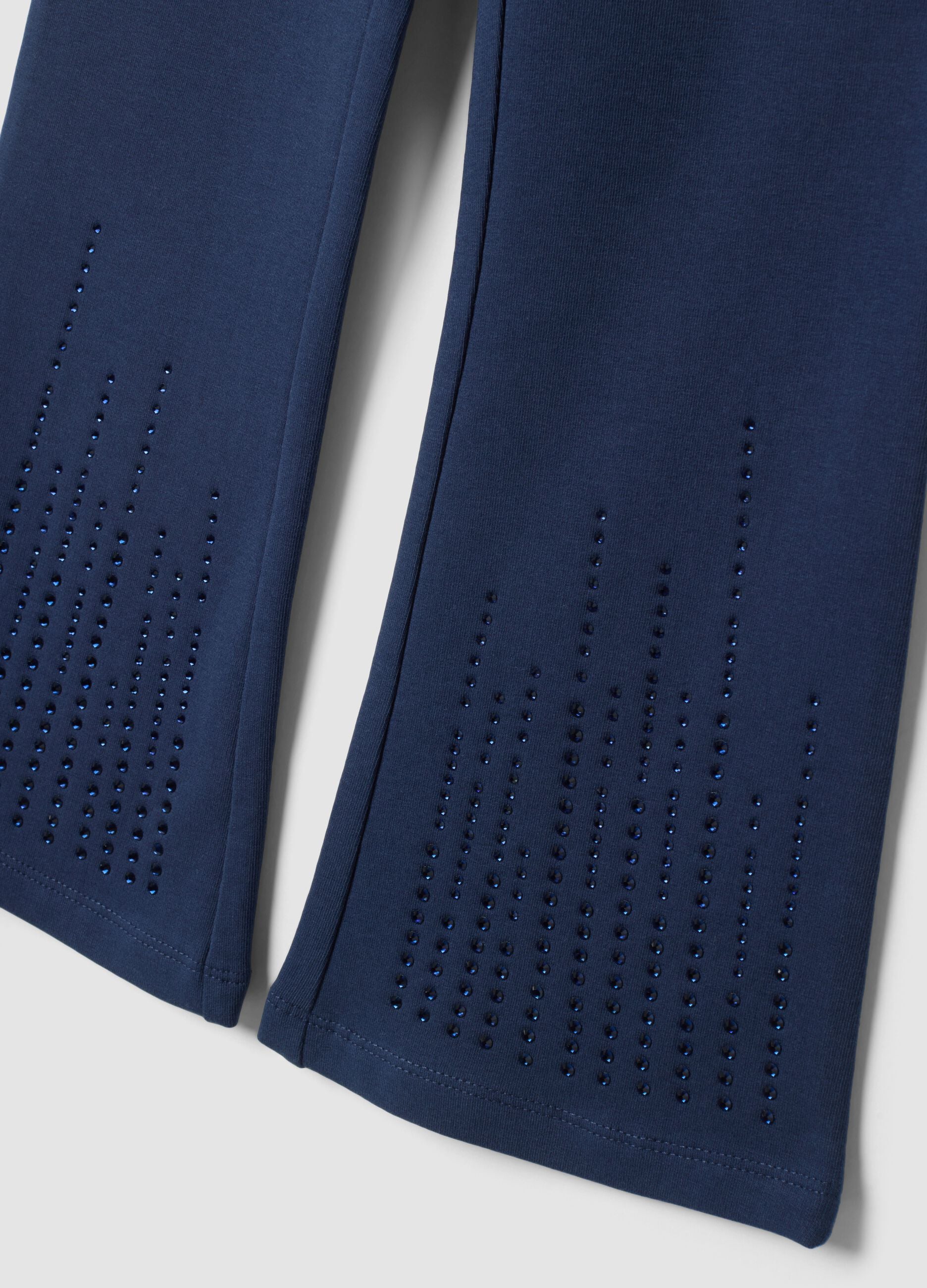 Leggings blu flare in cotone elasticizzato