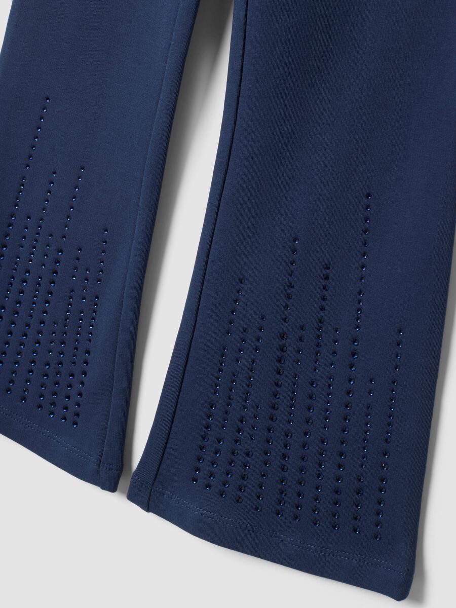 Leggings blu flare in cotone elasticizzato_2