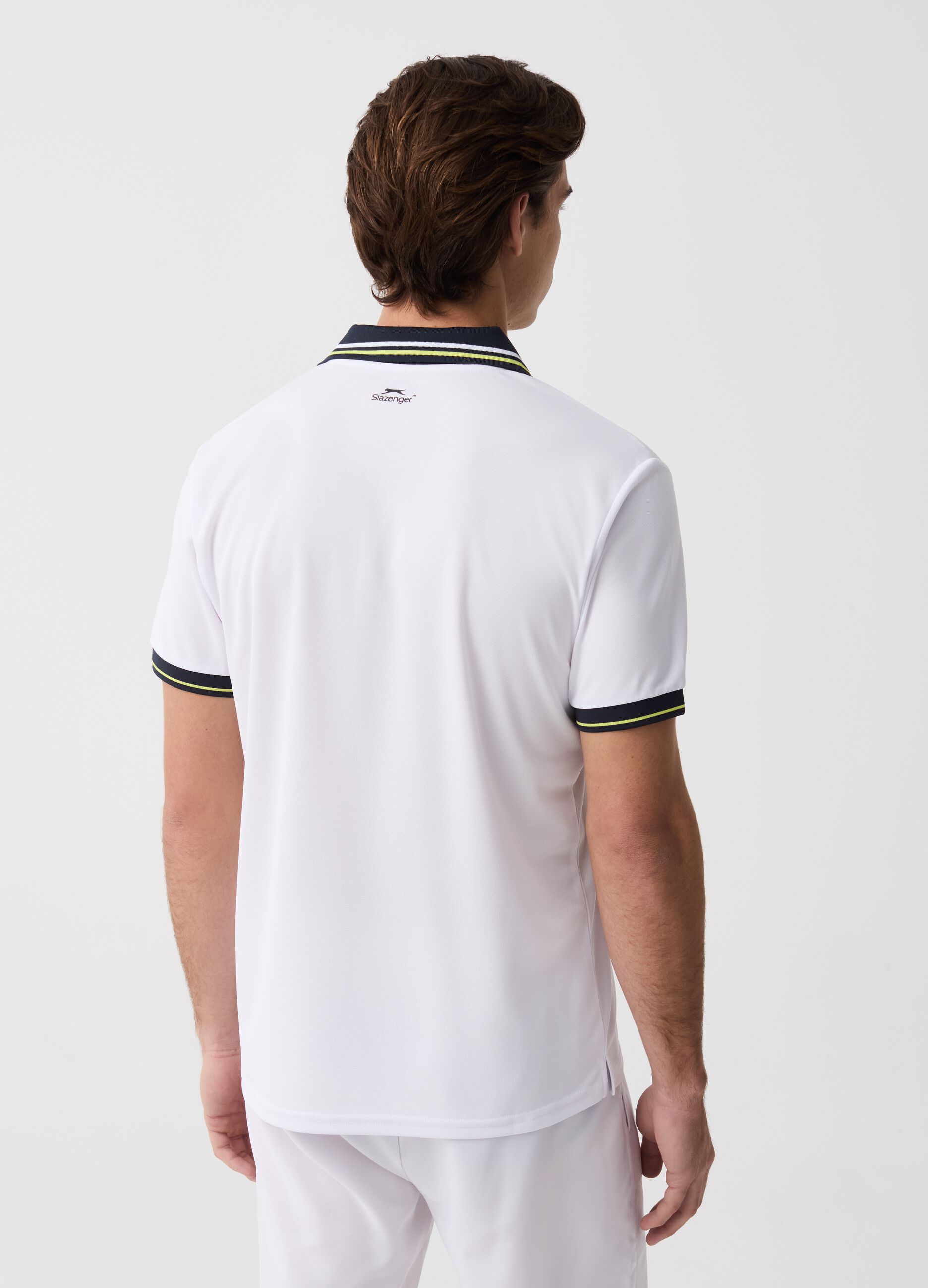 Slazenger tennis polo shirt with striped trims