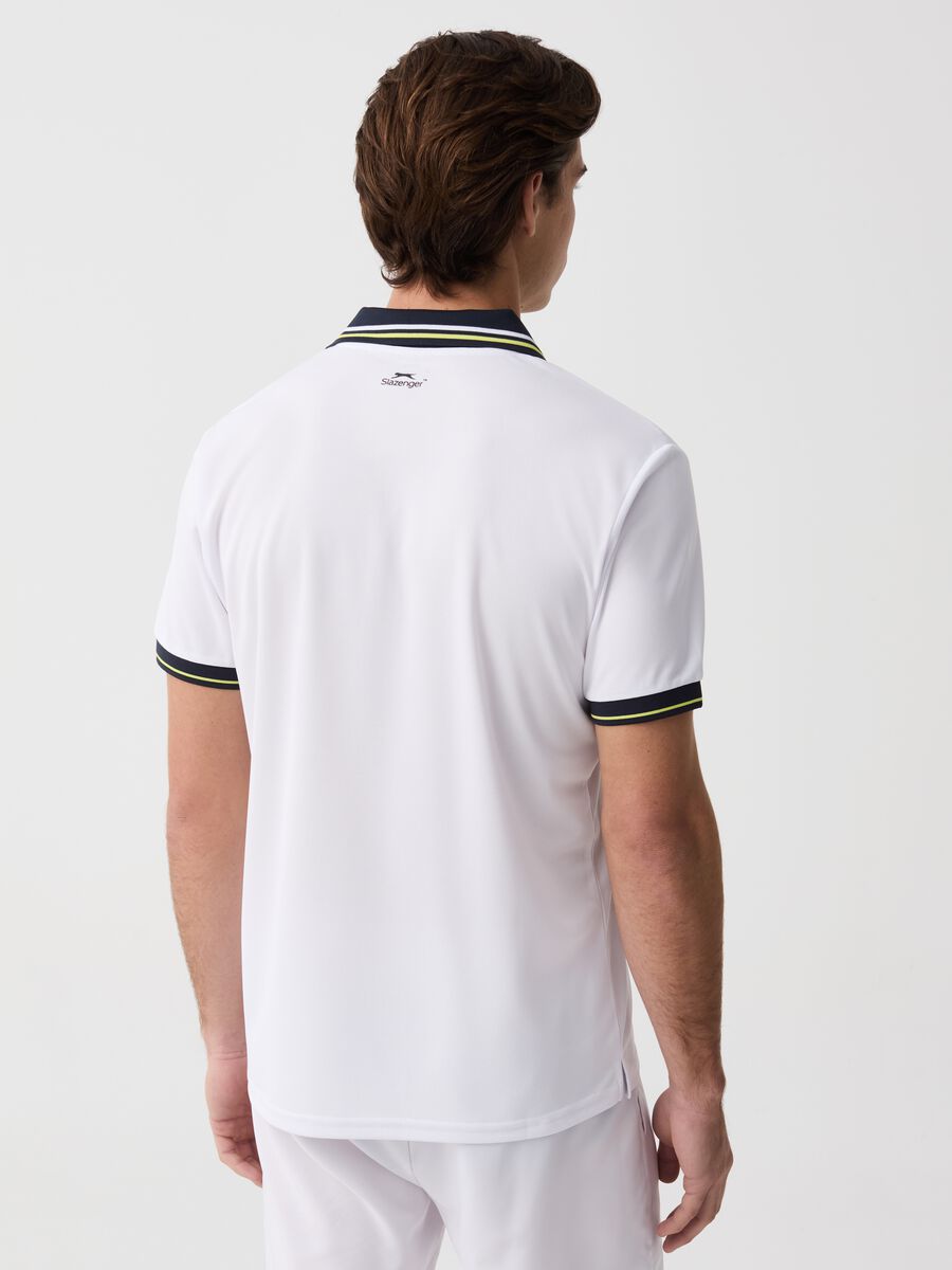 Slazenger tennis polo shirt with striped trims_1