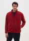 Red fleece regular fit sweatshirt with zipper_1